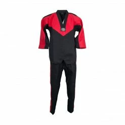 Best Martial Arts / MOOTO USA Uniforms BMA Dri-Fit Fabric Black/Red V-Neck Uniform
