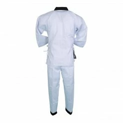 Best Martial Arts / MOOTO USA BMA Ribbed Fabric White Open Uniform W/ Black Trim