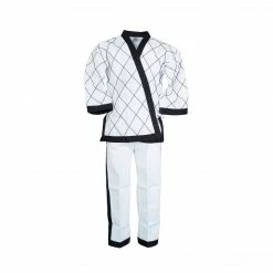 Best Martial Arts / MOOTO USA BMA White Black Trim Hapkido Uniform With Diamond Stitching Uniforms