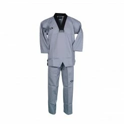 Best Martial Arts / MOOTO USA Uniforms BMA Ribbed Fabric Black-V Grey Uniform