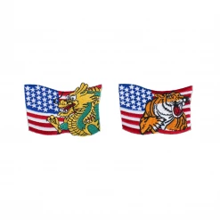 Best Martial Arts / MOOTO USA Wavy USA Flag Patch With Animal