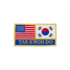 Best Martial Arts / MOOTO USA USA & Korea Flag Taekwondo Patch