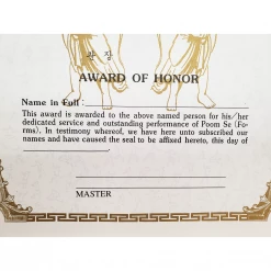 Best Martial Arts / MOOTO USA Certificate