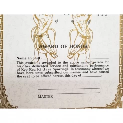 Best Martial Arts / MOOTO USA Certificate