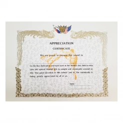 Best Martial Arts / MOOTO USA Certificate "Appreciation" With Flag Logo