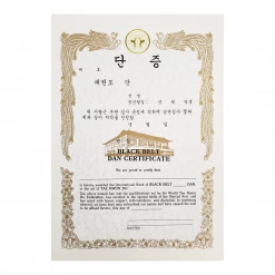 Best Martial Arts / MOOTO USA Awards / Certificates Certificate "Black Belt Dan" With Old WTF Logo