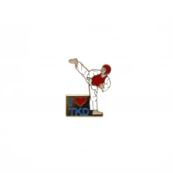 Best Martial Arts / MOOTO USA Accessory I Love TKD With Kicker Pin