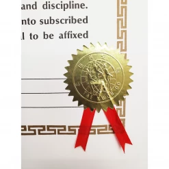 Best Martial Arts / MOOTO USA Certificate Taekwondo Seal Sticker & Ribbon (100 Piece / Pack) Awards / Certificates