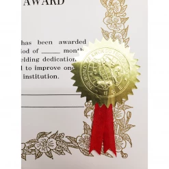 Best Martial Arts / MOOTO USA Certificate WTF Seal Sticker & Ribbon (100 Piece / Pack)