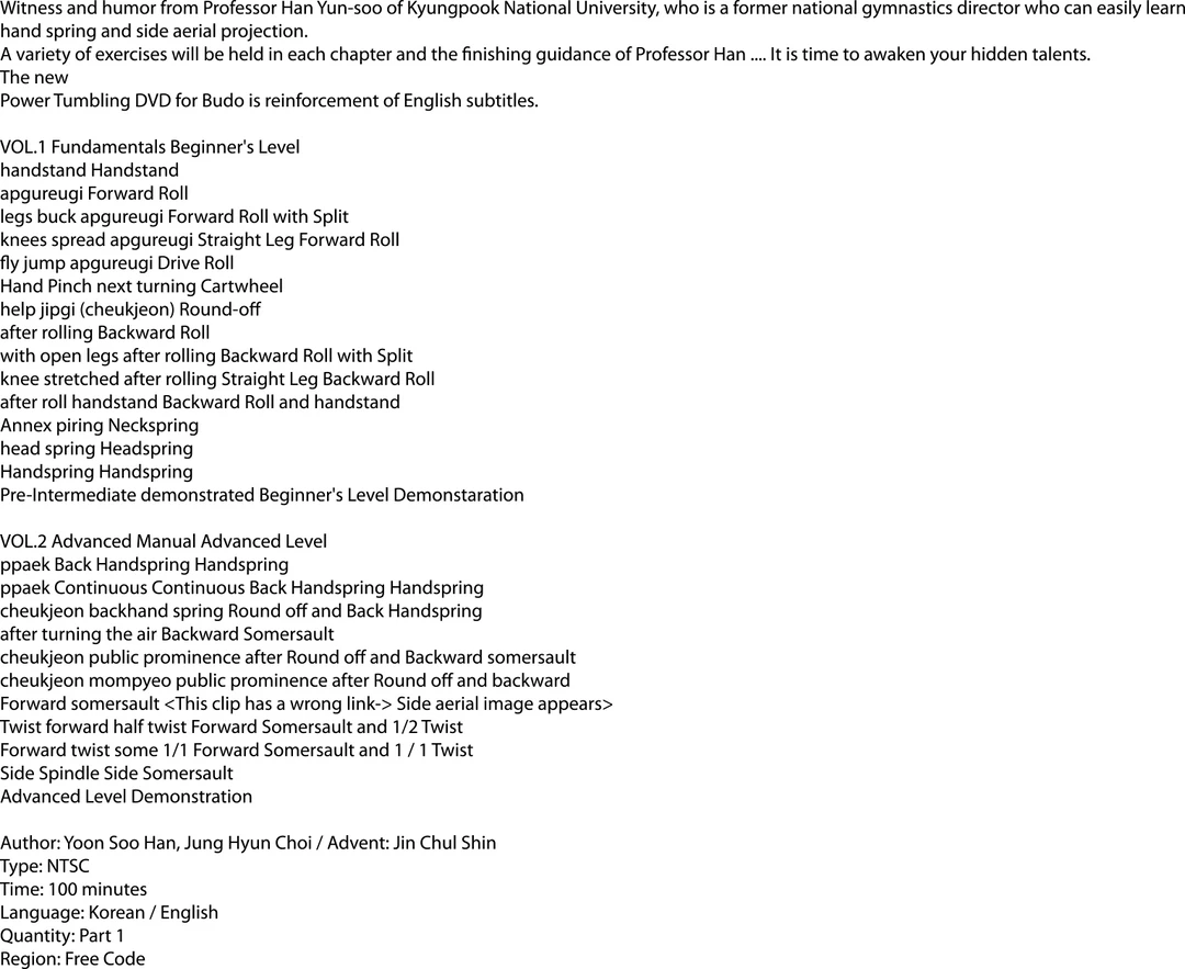 Best Martial Arts / MOOTO USA MOOTO Acrobatic Training DVD Book/DVD 5 Best Martial Arts / MOOTO USA MOOTO Acrobatic Training DVD Book/DVD